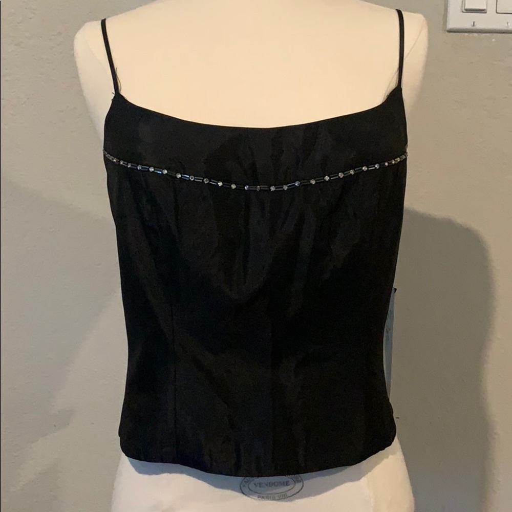 Satin Black Top with Beading.